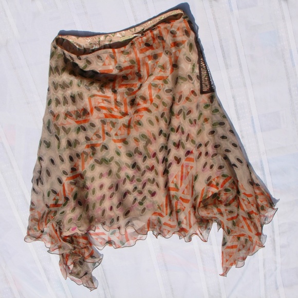 Max Studio Dresses & Skirts - Flowy Silk Boho Grunge Hippie Art Deco Scarf Skirt